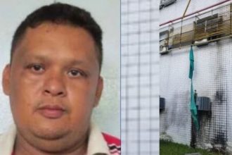 Jeanderson dos Anjos Nogueira fugiu utilizando uma 'teresa' – corda improvisada com lençois (Foto: WhatsApp/Reprodução)