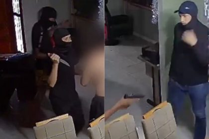 Três homens estão sendo procurados pela Polícia Civil após o assalto a uma residência (Foto: WhatsApp/Reprodução)