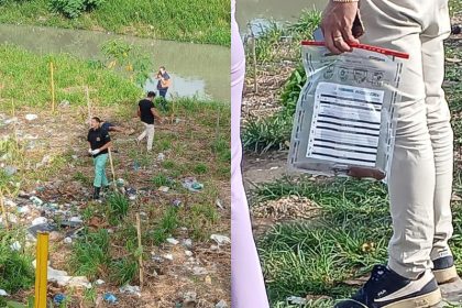 A faca que teria sido utilizada no crime foi apreendida (Foto: WhatsApp/Reprodução)
