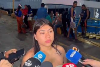 A sobrevivente Lani da Silva de Souza descreveu momentos de grande desespero durante o naufrágio ocorrido na tarde de sexta-feira (13) (Foto: WhatsApp/Reprodução)