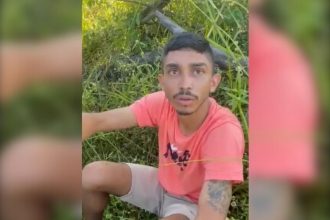 O corpo de Carlos Alberto Garcia Neto, 27 anos, foi encontrado em um lago (Foto: WhatsApp/Reprodução)