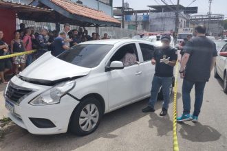 O crime ocorreu na Avenida Presidente Kennedy, bairro Educandos (Foto: WhatsApp/Reprodução)