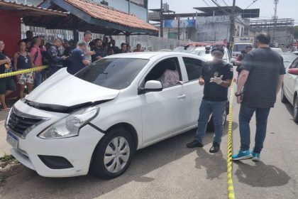 O crime ocorreu na Avenida Presidente Kennedy, bairro Educandos (Foto: WhatsApp/Reprodução)