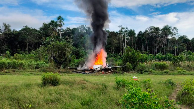 aviões do narcotráfico destruídos por forças de segurança