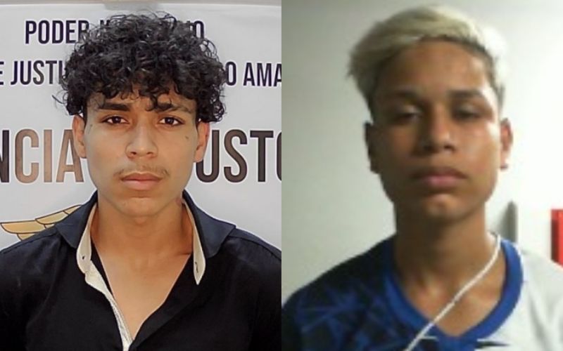 Miguel Augusto Cruz de Souza Junior e Jociney de Matos Cruz são procurados pela polícia (Foto: Divulgação/PM)