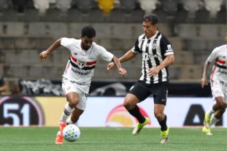Lance de jogo: Atlético-MG superou o Tricolor paulista em casa (Foto: Rubens Chiri/São Paulo FC)
