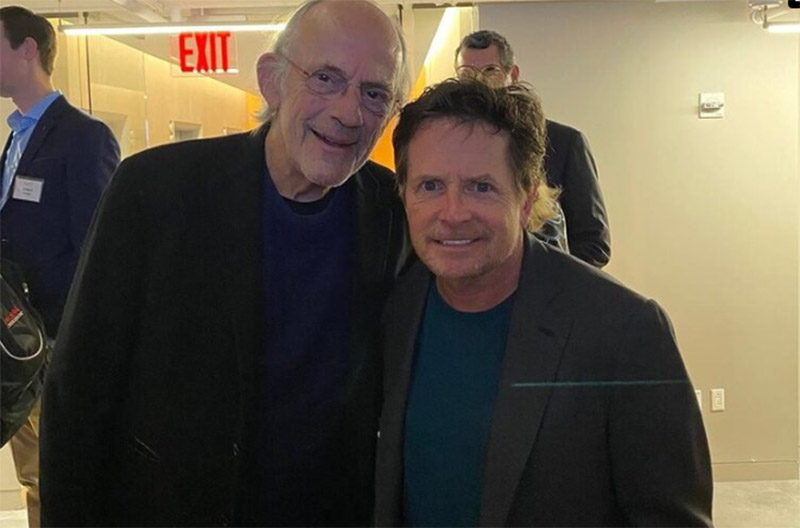 Christopher Lloyd e Michael J. Fox em reencontro: atores relembraram os 41 anos do filme (Foto: Instagram/@realmikejfox)