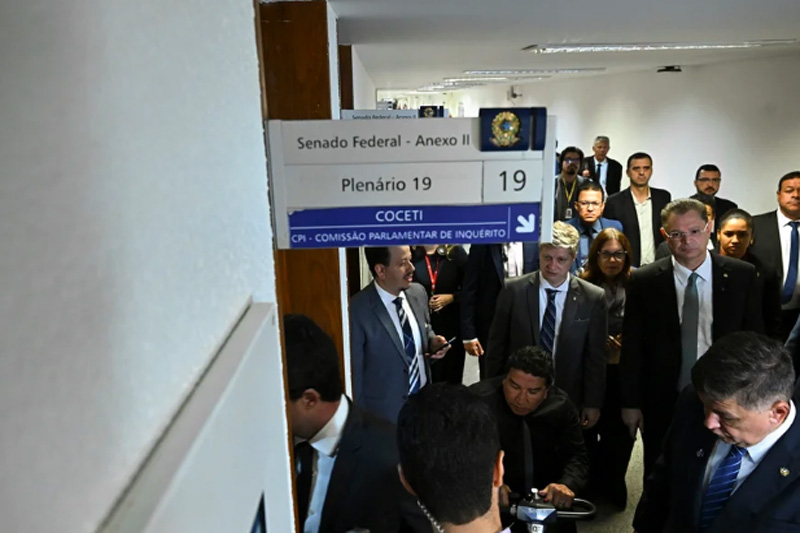 Sala-cofre da CPMI do INSS: apuração sobre entrada com câmera escondida (Foto: Jefferson Rudy/Agência Senado)
