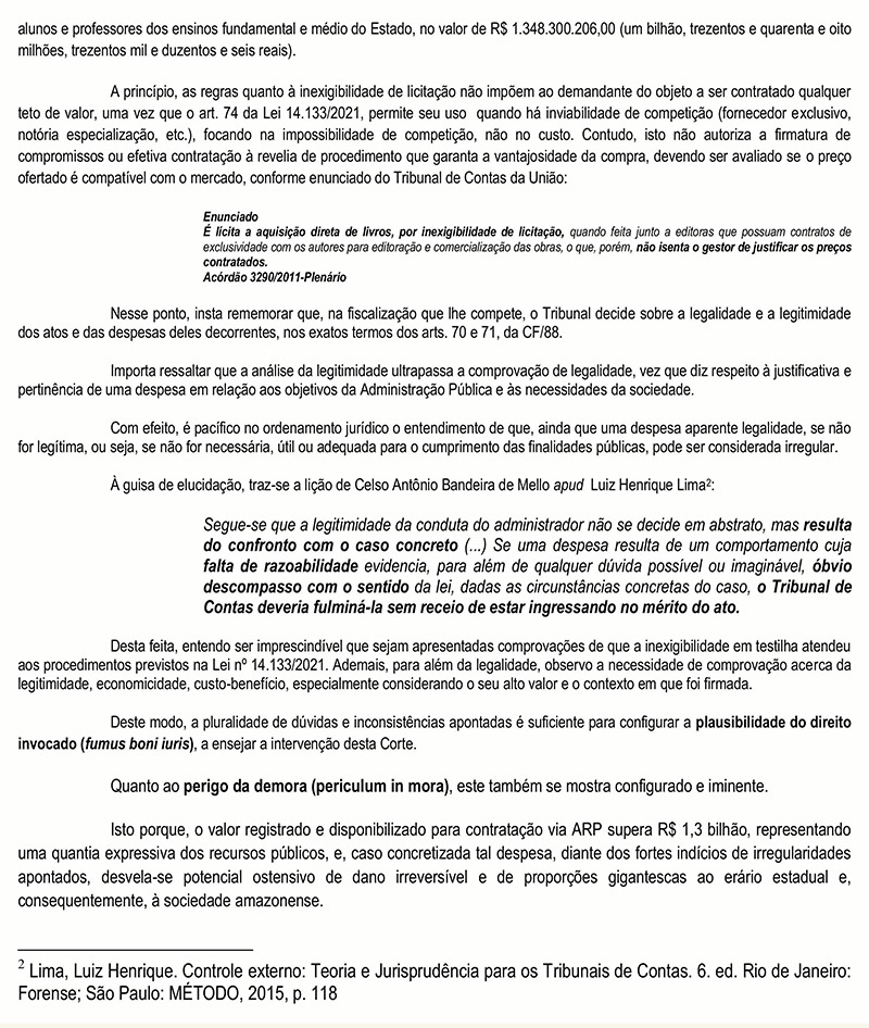 Decisão TCE suspensão de contrato da Seduc 3
