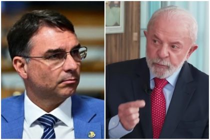 Flávio Bolsonaro aparece com vantagem mínima sobre em cenário de segundo turno (Fotos: Saulo Cruz/Agência Senado e SBT/YouTube/Reprodução)
