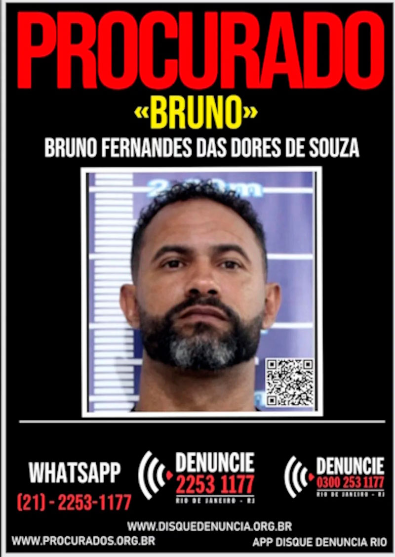 Goleiro Bruno procurado