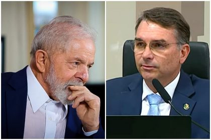 Presidente Lula se mantém à frente de Flávio Bolsonaro em nova pesquisa eleitoral (Fotos: Ricardo Stuclert/PR e TV Senado)