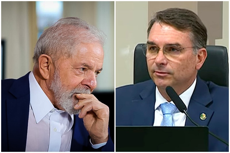 Presidente Lula se mantém à frente de Flávio Bolsonaro em nova pesquisa eleitoral (Fotos: Ricardo Stuclert/PR e TV Senado)