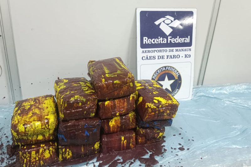 A droga estava em caixas com açaí (Foto: Divulgação/Receita Federal)