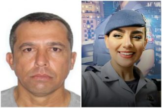 Geraldo Leite Rosa Neto está preso pelo feminicídio da esposa, Gisele Alves Santana: tenente-coronel da PM usava linguagem misógina contra ela (Fotos: PC-SP e Instagram)