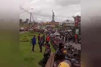Motociclistas protestaram contra PL que regulamenta trabalho por aplicativo (Imagem: WhatsApp/Reprodução)