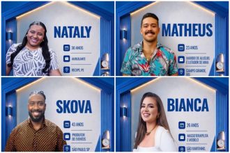 Quatro dos 18 participantes da Casa do Patrão, novo reality da Record (Imagens: Rde Record/Divulgação)