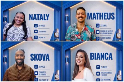 Quatro dos 18 participantes da Casa do Patrão, novo reality da Record (Imagens: Rde Record/Divulgação)