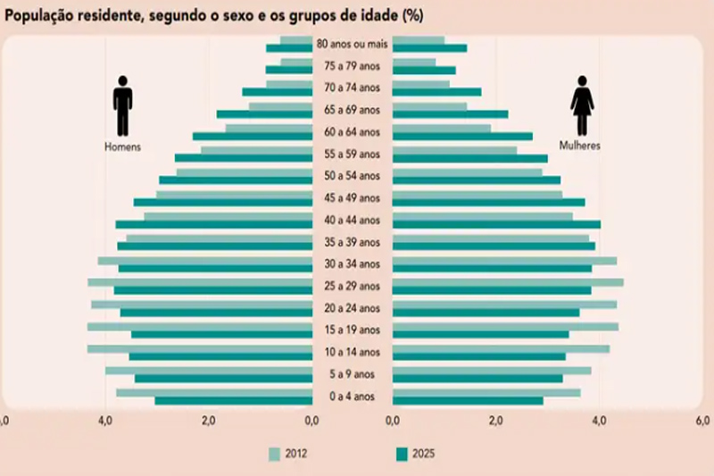Gráfico sobre a população brasileira