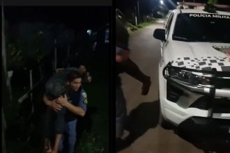 Um homem de 37 anos que estava amarrado foi resgatado por policiais militares em Barreirinha (Foto: WhatsApp/Reprodução)