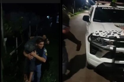 Um homem de 37 anos que estava amarrado foi resgatado por policiais militares em Barreirinha (Foto: WhatsApp/Reprodução)