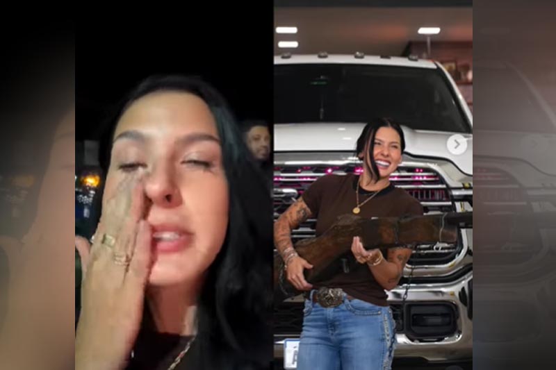 Ana Castela chorou em vídeo no Instagram e a picape personalizada: meio de transporte para shows (Imagens: Instagram/Reprodução)