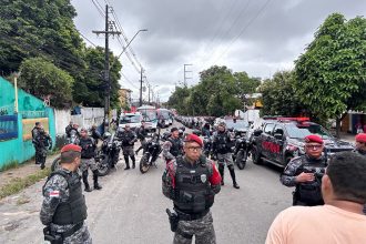 Polícia Militar reforçou segurança na transferência de pms presos (Foto: WhatsApp/Divulgação)