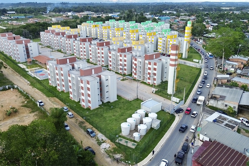 Residencial de moradia popular é financiado combrecurso da Caixa Econômica e Prefeitura de Manaus (Foto: João Viana/Semcom)