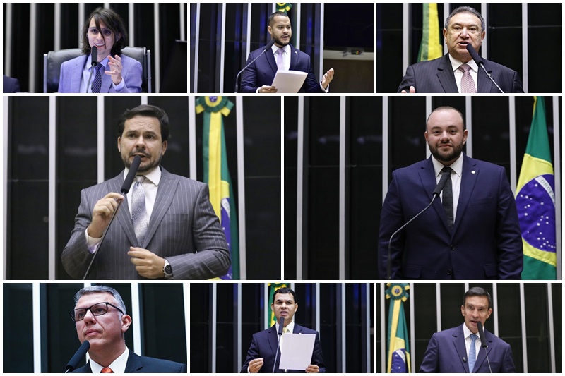 Amom, Adail, Átila, Alberto Neto, Fausto Jr, João Carlos, Saullo Vianna e Sidney Leite votaram sim (Fotos: Agência Câmara)