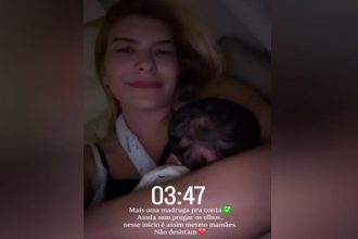 Lore Improta com o filho Levi e a mensagem sobre passar a noite sem dormir (Imagem: Instagram/Reprodução)