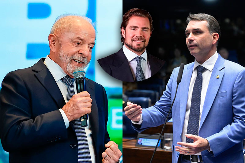 Lula Vorcarao e Flávio Bolsonaro