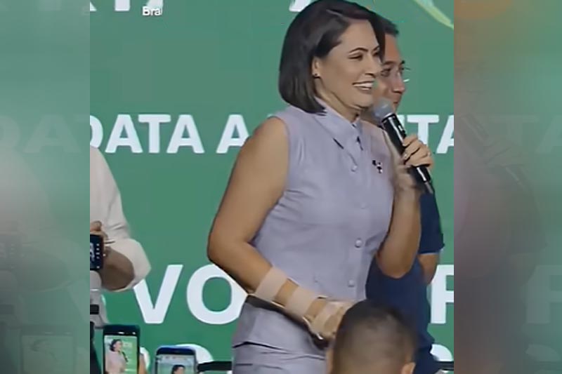 Michelle Nolsonaro ao citar minsitro do STF como "irmão em Cristo" (Imagem: Instagram/Reprodução)