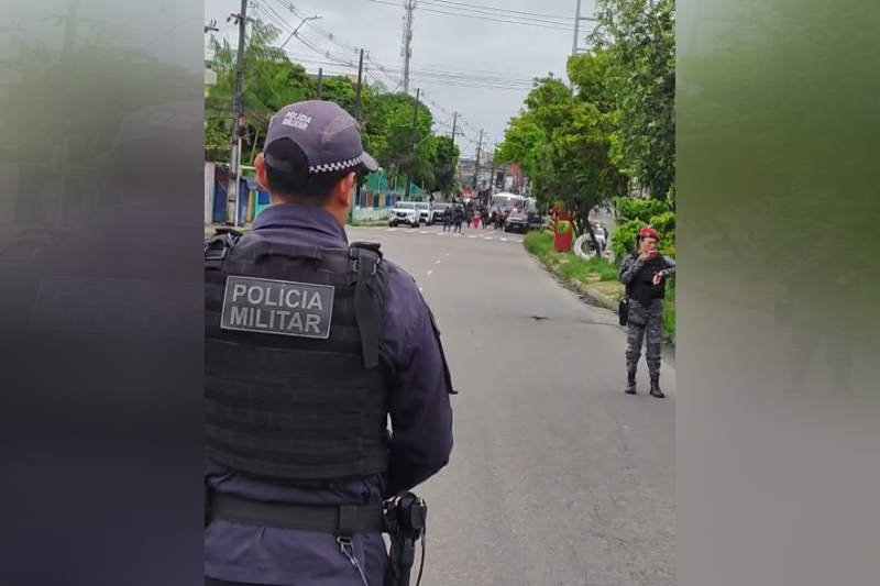 Polícia Militar participa da transferência de policiais presos para nova carceragem (Imagem: WhatsApp/Reprodução)