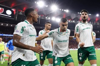 Flaco López abriu o placar para o Palmeiras na vitória sobre o Flamengo (Foto: Cesar Greco/Palmeiras/by Canon)