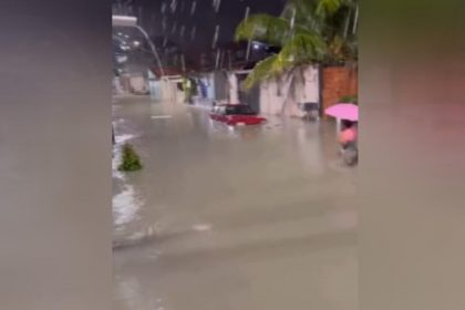 Alagação de rua em Manaus nesta quarta-feira: recursos federais para ações de defesa civil (Imagem: Instagram/Reprodução)