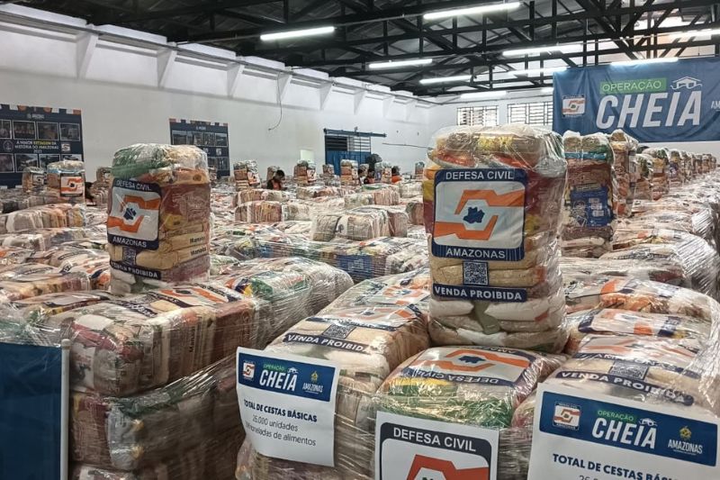 No total, serão distribuídas 26 mil cestas básicas (Foto: WhatsApp/Reprodução)