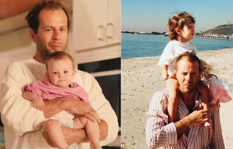Bruce Willis em momento com netos: homenagem da ex-esposa (Fotos: @demimoore/Instagram/Reprodução)