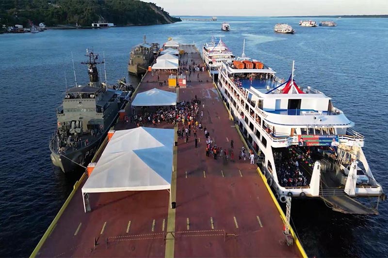 Posto 'Chapa Quente' de fiscalização da Marinha: inspeção de barcos que vão para Parintins (Foto: Marinha do Brasil/Divulgação)