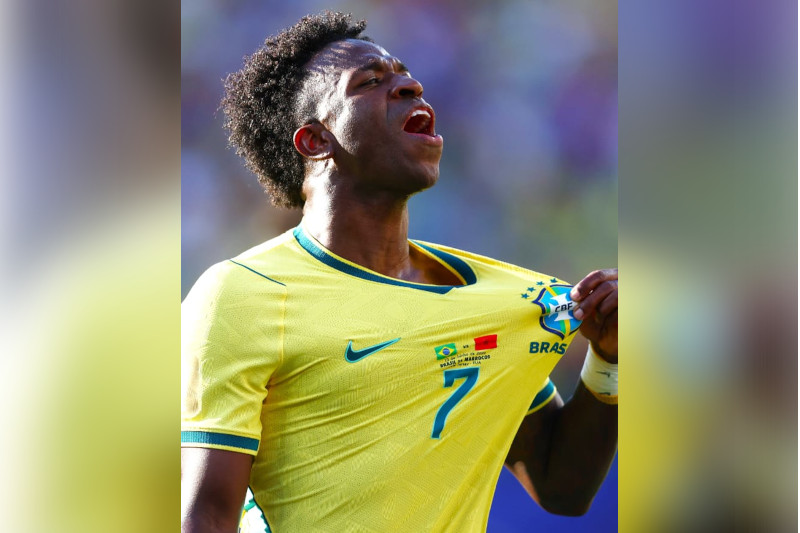 Vinícius Júnior fez o gol de empate do Brasil contra o Marrocos (Foto: Fifa World Cup Media/X)