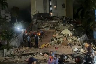 Destruição em Caracas: prédios desabaram com terremoto ocorrido nesta quarta-feira (Imagem: YouTube/Reprodução)