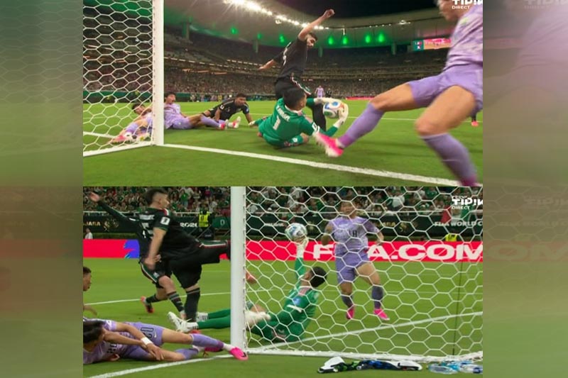 Dois momentos do lance em que o goleiro Rangel, do México, evita gol da Coreia (Imagem: Fifa World Cup Media/X)