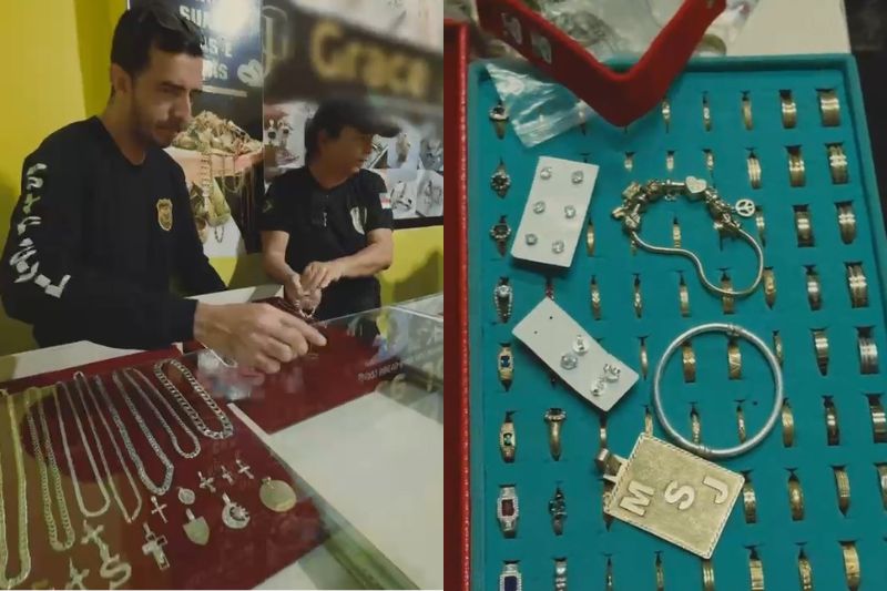Foram cumpridos cinco mandados de busca e apreensão em lojas do comércio popular (Foto: Divulgação/PC-AM)