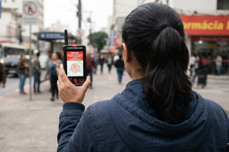 Dispositivo alertará mulher com medida protetiva sobre aproximação do agressor (Imagem ilutsrativa gerada por IA/Google)