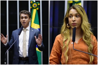 Nikolas Ferreira lidera entre deputados da direita e Erika Hilton na esquerda (Fotos: Pablo Valadares e Zeca Ribeiro/Agência Câmara)