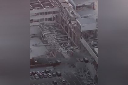 Prédio destruído em Kumamoto, no Japão: terremoto de 6,8 graus (Imagem: YouTube/Reprodução)