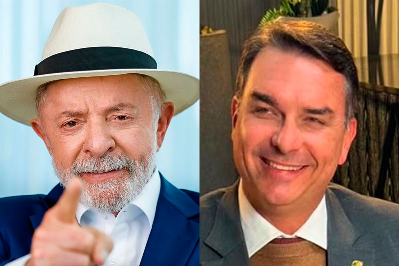 Lula e Flávio Bolsonaro