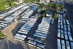 Ônibus na garagem de empresa do transporte de passageiros: Manaus sem transporte público (Foto: Grupo Pautas Diárias/WhatsApp)