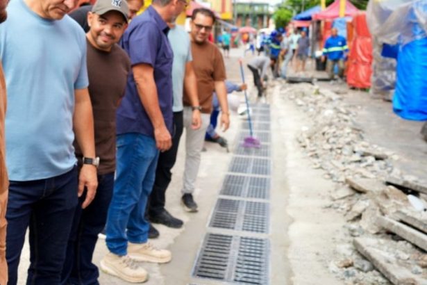 Grelhas de fibra instaladas no Centro de Manaus (Foto: Divulgação/Prefeitura de Manaus )