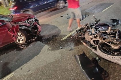 Em estado grave, Paulo César Batista, de 21 anos, foi socorrido e levado para o hospital (Foto: WhatsApp/Reprodução)