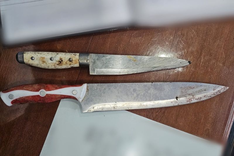 O suspeito foi preso e duas facas foram apreendidas pela Polícia Civil (Foto: Divulgação/PC-AM)